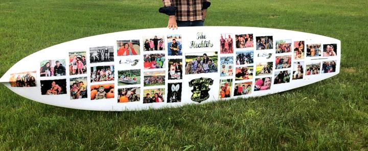 12-Foot Paddleboard with Family Photo Inlays