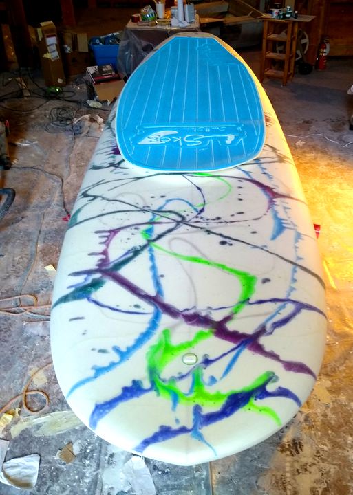 Jackson Pollock UV Color-Reactive Paddleboard