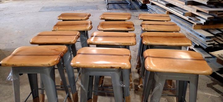 Cherry and Black Walnut Barstool Seats