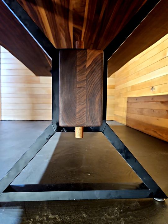 Black Walnut Dining Table — Mirrored Design
