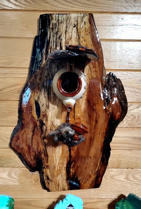 Cherry Burl Teapot Birdhouse