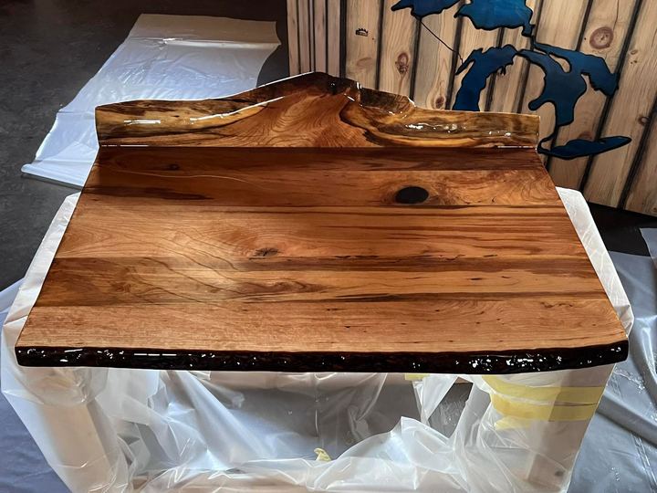 Epoxy-Coated Cherry Vanity Top