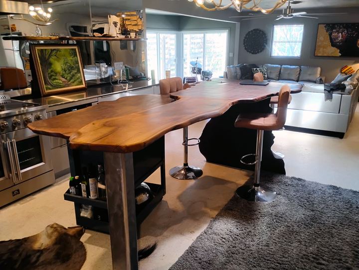 Claro Walnut Guitar-Inspired High-Top Table