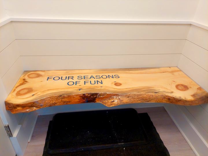 Custom Bench with Colored Resin Inlay
