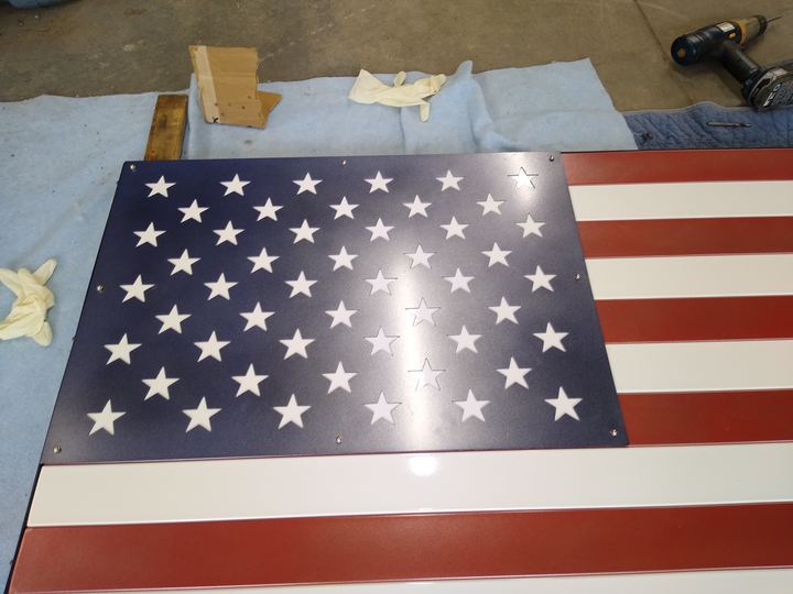 Powder-Coated Steel American Flag