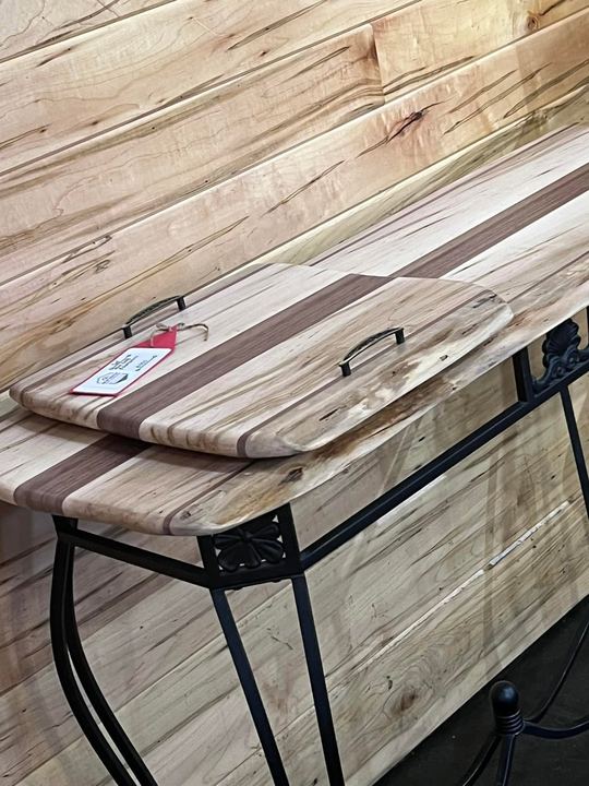 Wormy Maple End Table and Serving Tray